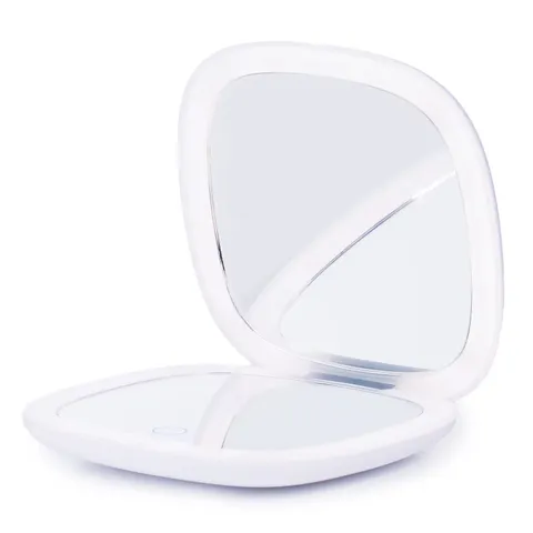 SIMPLY BEAUTY 7X MAGNIFICATION RECHARGEABLE COMPACT MIRROR WITH DIMMABLE LED