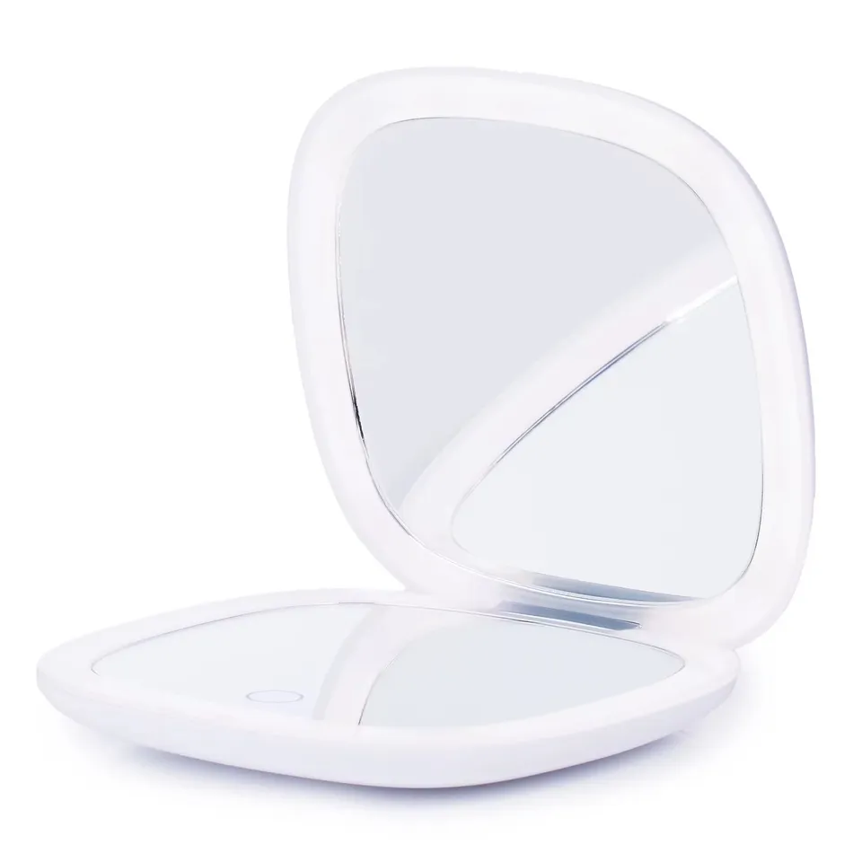 SIMPLY BEAUTY 7X MAGNIFICATION RECHARGEABLE COMPACT MIRROR WITH DIMMABLE LED