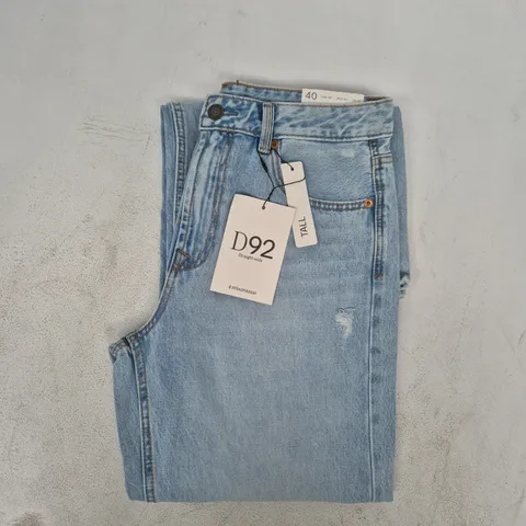 STRADIVARIUS D92 STRAIGHT WIDE JEANS IN BLUE SIZE UK 12