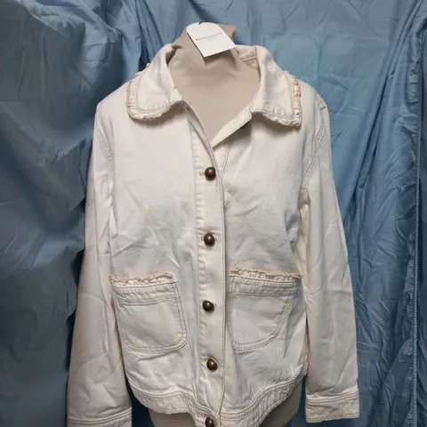 MONSOON WOMEN'S DENIM JACKET β WHITE, UK 16 (EU 44)