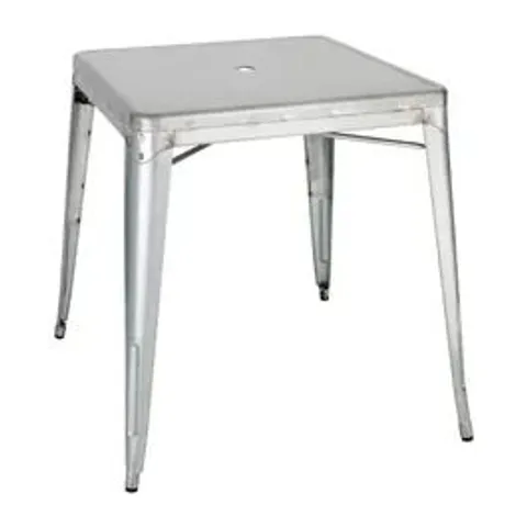 BOXED BOLERO BISTRO GC866 GALVANISED STEEL SQUARE TABLE (1 BOX)