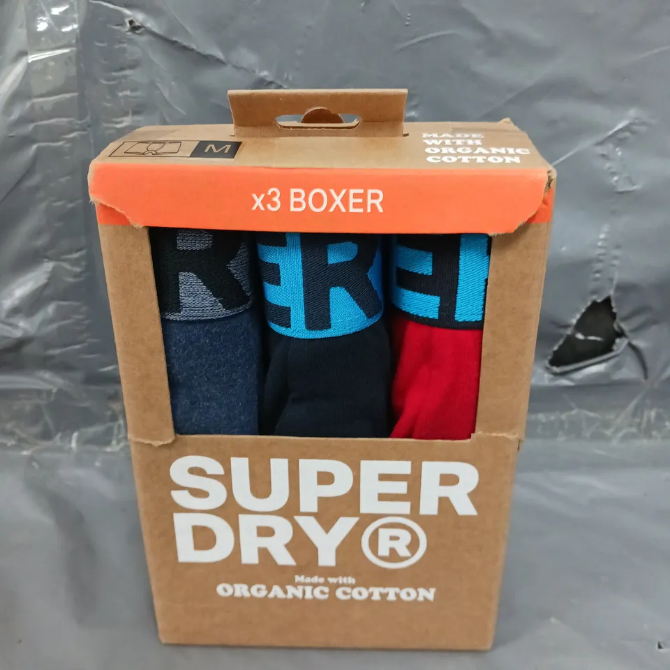 BOXED SUPERDRY BOXERS - X3 - SIZE M RRP £22.99