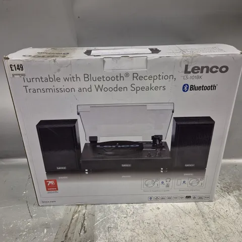 BOXED LENCO BLUETOOTH TURNTABLE WITH SPEAKERS LS-101BK