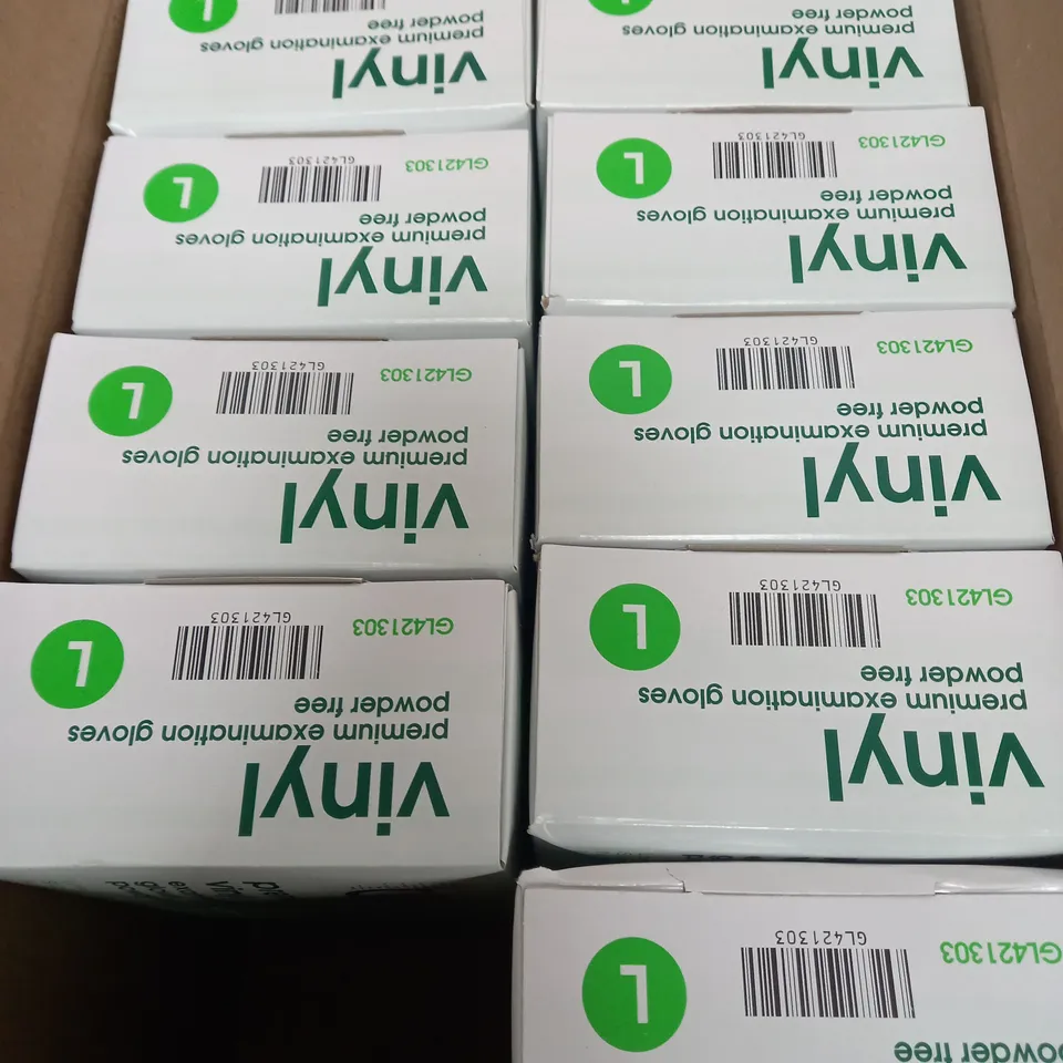 10 PACK OF CURA PREMIUM VINYL GLOVES 