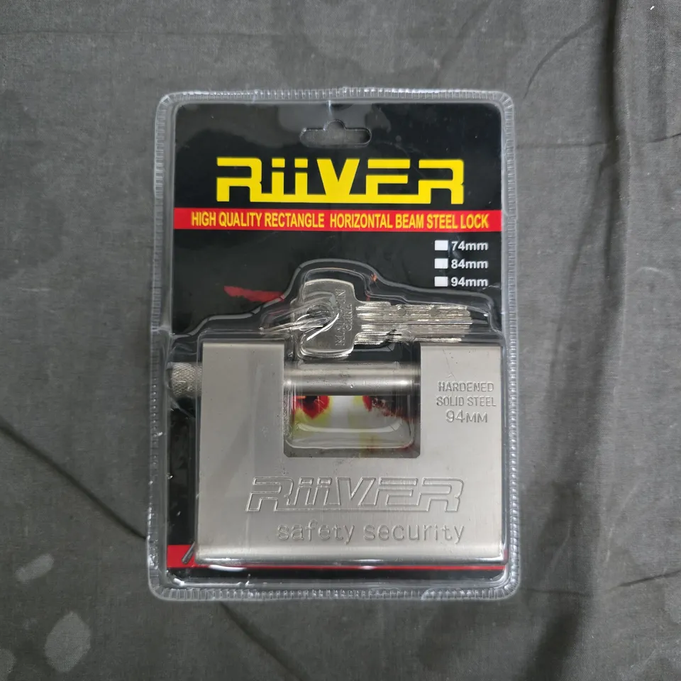 RIIVER RECTANGLE BEAM LOCK 94MM – HARDENED STEEL, WITH KEYS
