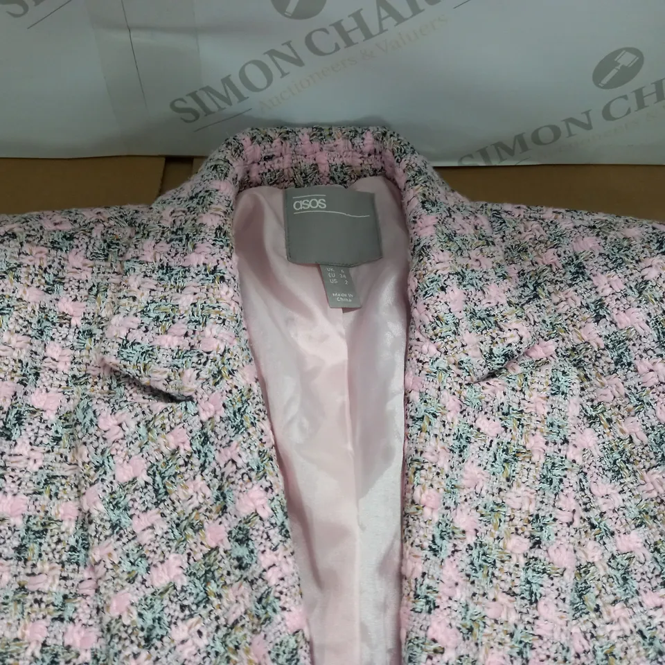ASOS TEXTURED PINK BLAZER - UK 6