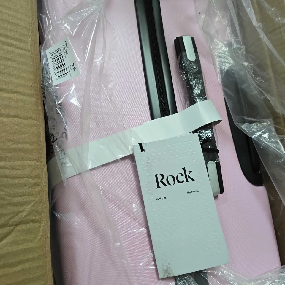BOXED ROCK LUGGAGE LISBON LARGE SUITCASE PINK - COLLECTION ONLY