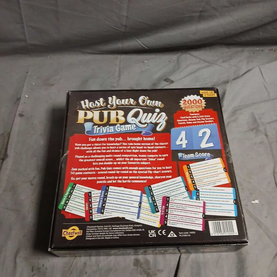 CHEATWELL HOST YOUR OWN PUB QUIZ TRIVIA GAME – 2000 QUESTIONS (BOXED)