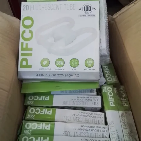 BOX CONTAINING LARGE AMOUNT OF PIFCO 2D FLUORESCENT TUBE LIGHTS