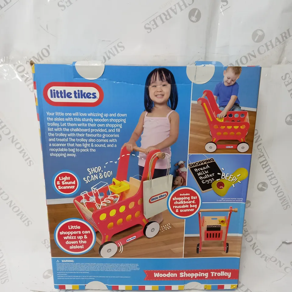 LITTLER TIKES WOODEN SHOPPING TROLLEY RRP £29.99