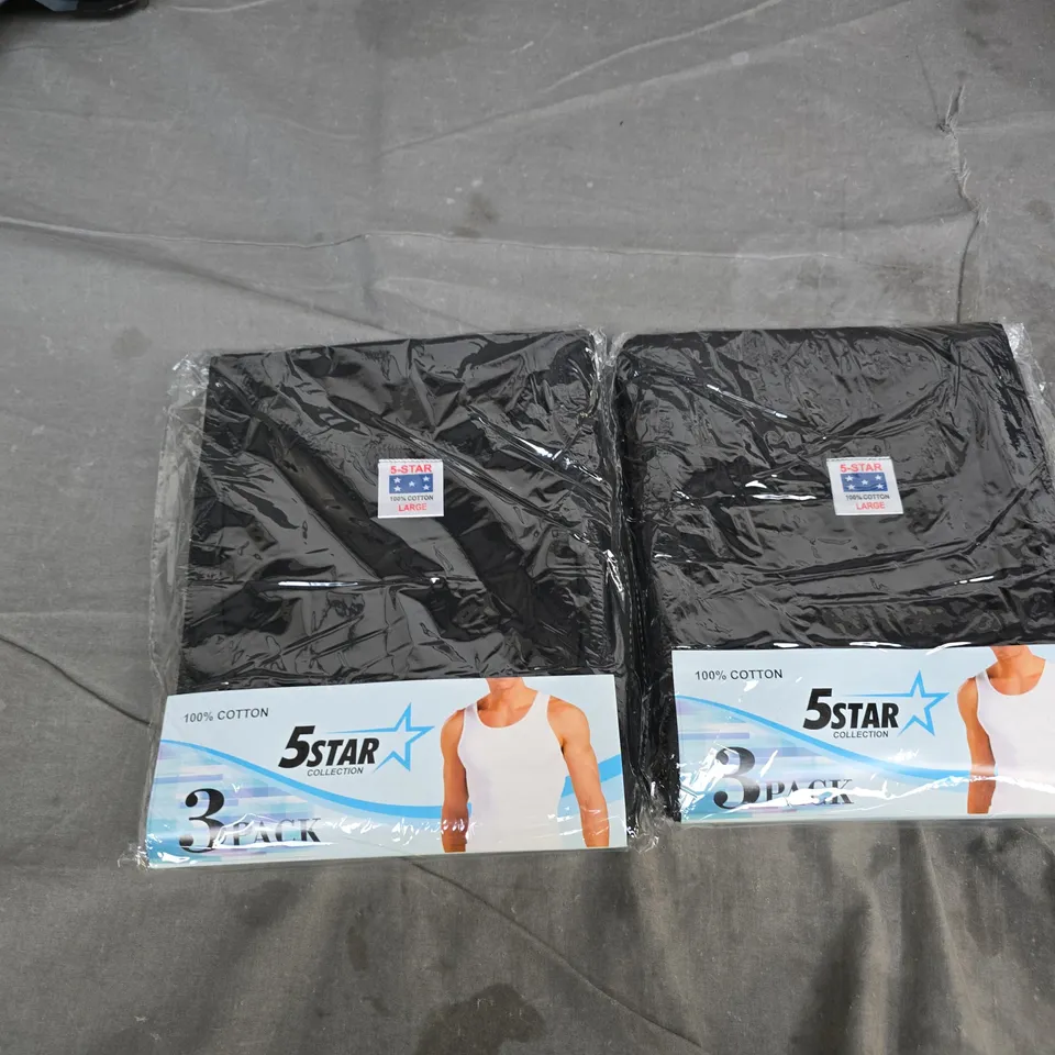 2X 5STAR COLLECTION MEN'S TANK TOPS – BLACK, 3 PACK