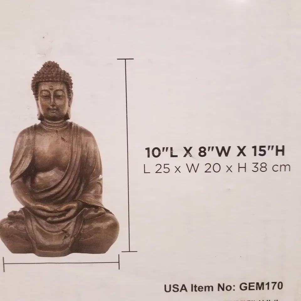 BOXED NIXON BUDDHAS WEATHER RESISTANT STONE GARDEN STATUE