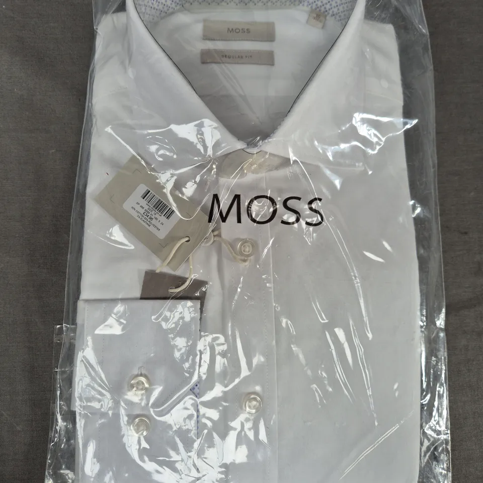 MOSS REGULAR FIT SHIRT IN WHITE SIZE 16