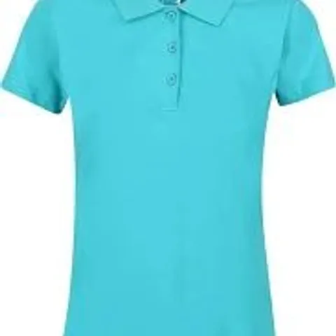 REGATTA WOMENS SINTON COOLWEAVE SHORT SLEEVE POLO SHIRT BRISTOL BLUE SIZE 12