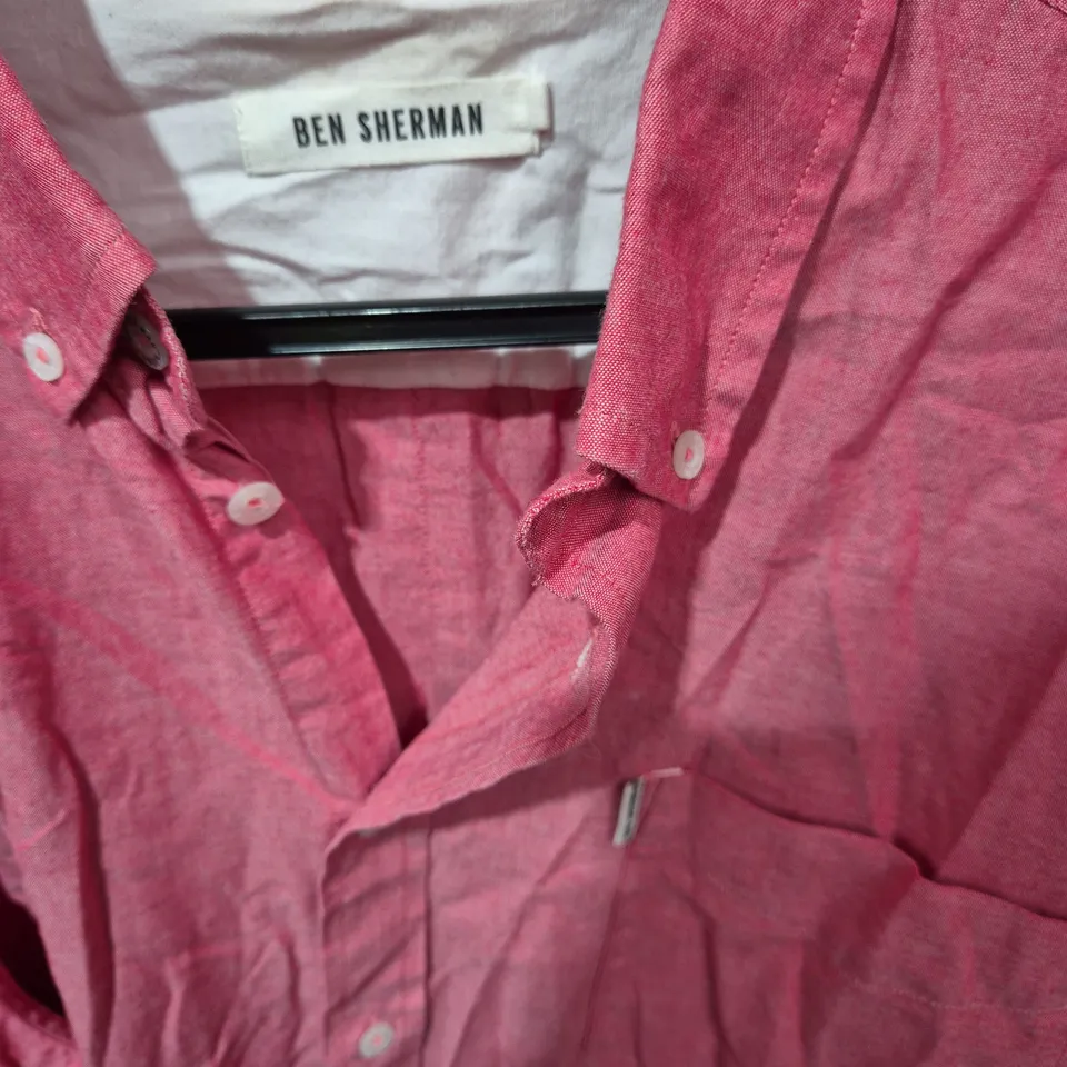 BEN SHERMAN PINK SHIRT, MEN'S BUTTON-DOWN XXL