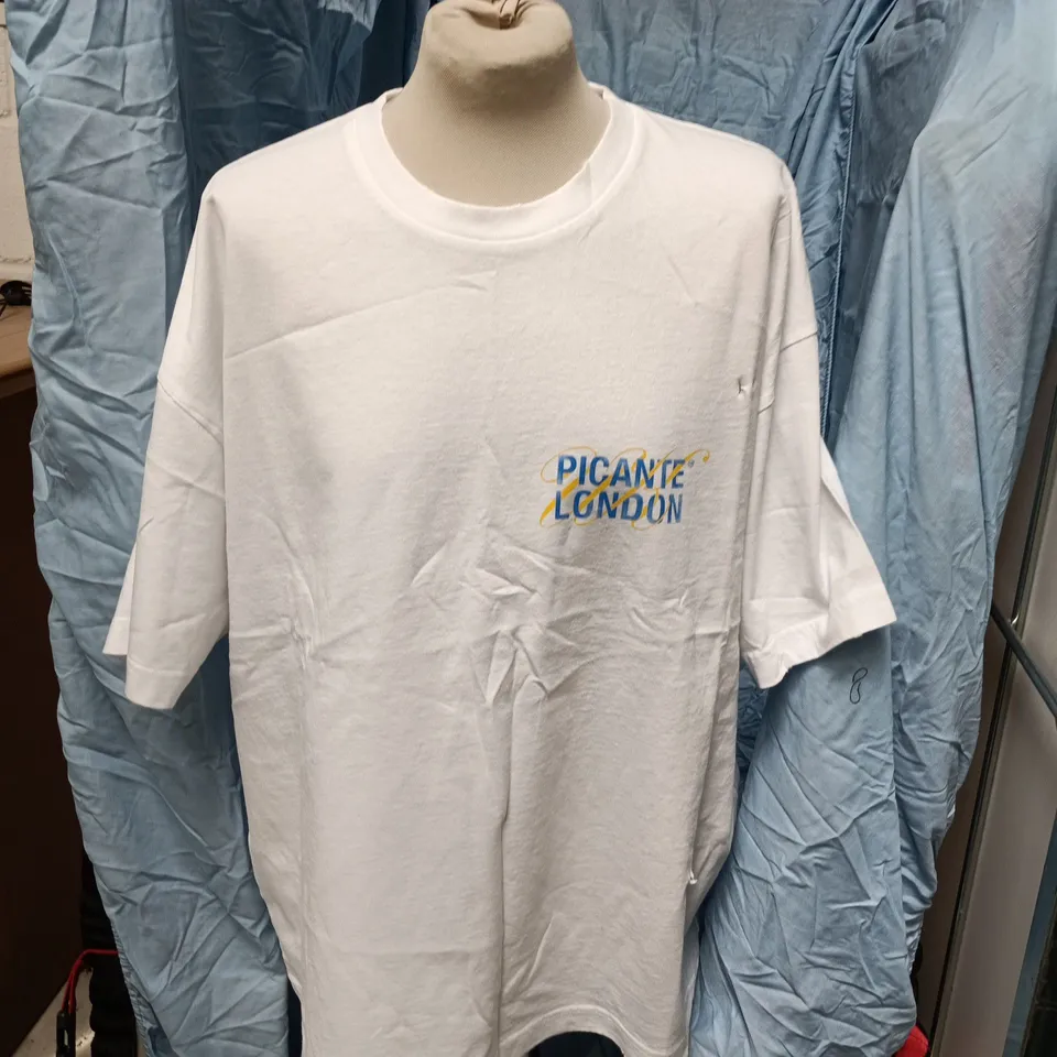 PICANTE LONDON DOSE T-SHIRT WHITE/BLUE LARGE