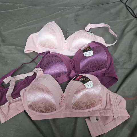 SET OF 3 WOMEN’S BRAS – PINK & PURPLE FLORAL, SIZE 36/80