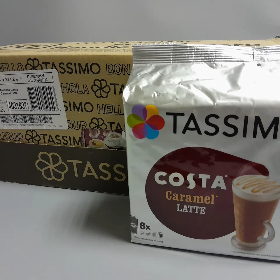 5-PACK DISPLAY UNIT OF TASSIMO COSTA CARAMEL LATTE COFFEE