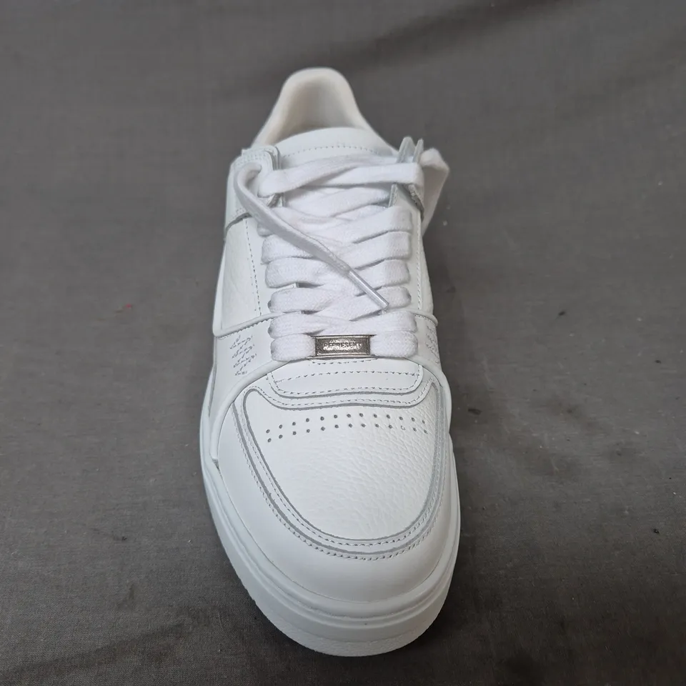 BOXED PAIR OF REPRESENT SHOES IN WHITE UK SIZE 9