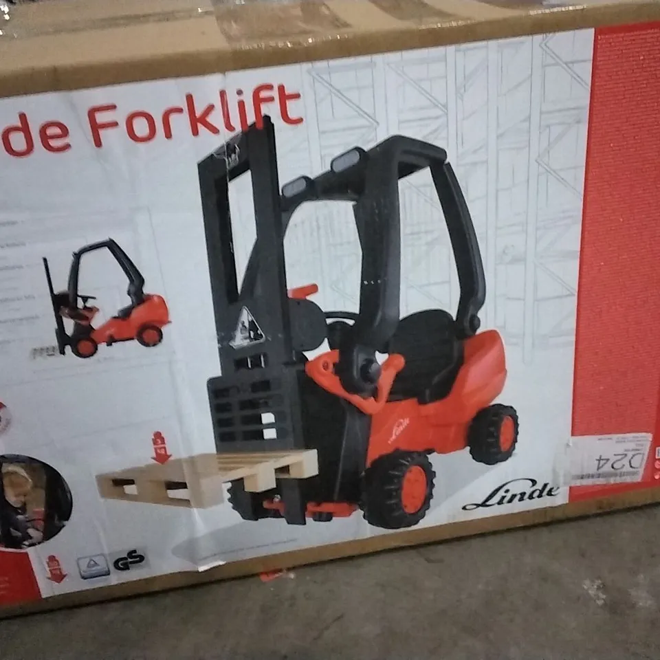BOXED LINDE FORKLIFT RIDE ON TOY (1 BOX)
