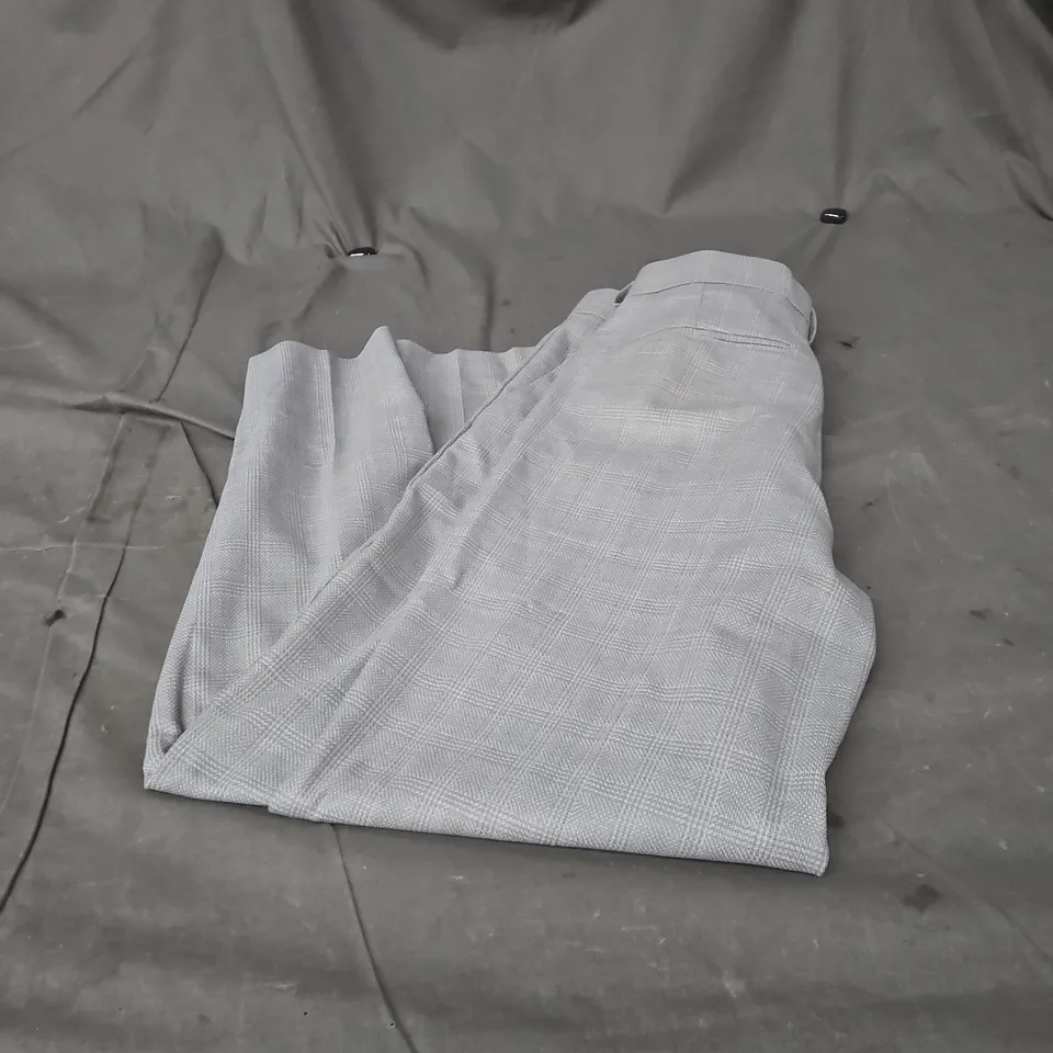 ASOS DESIGN LINEN-BLEND TAPERED SUIT TROUSERS – GREY, UK 28 (W28 L30)