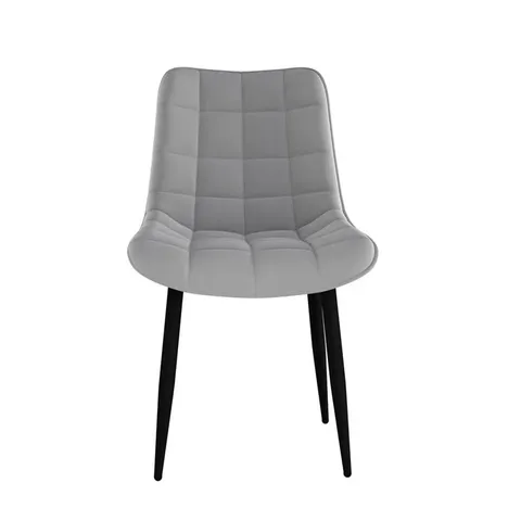 BOXED BIERMAN UPHOLSTERED DINING CHAIRS - GREY (SET OF 2)