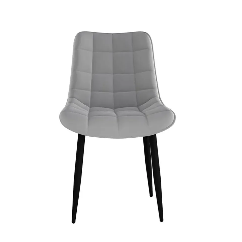 BOXED BIERMAN UPHOLSTERED DINING CHAIRS - GREY (SET OF 2)