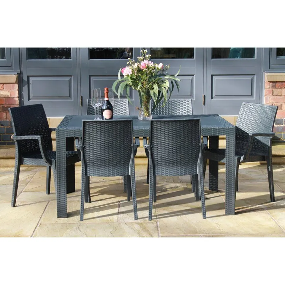 BOXED GABRIE 6 SEATER DINING TABLE - GREY