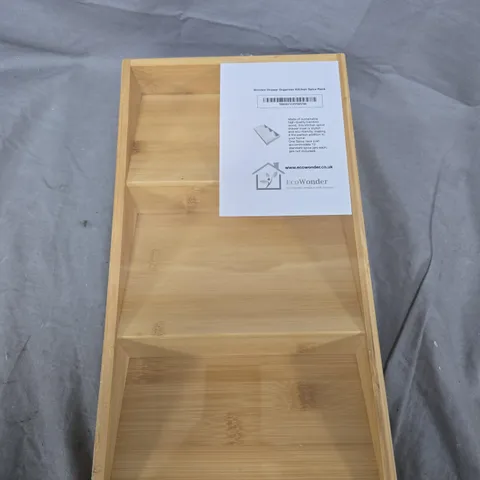SEALED ECOWONDER WOODEN DRAWER SPICE RACK ORGANISER 