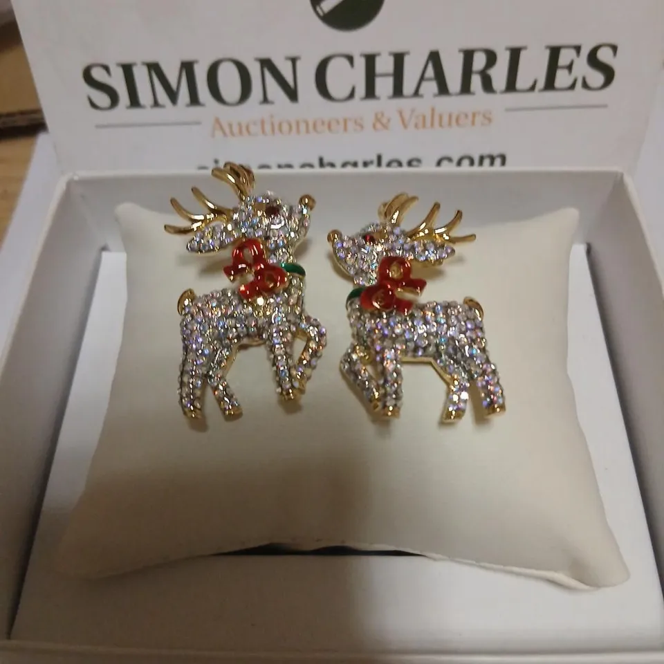BUTLER & WILSON REINDEER EARRINGS 