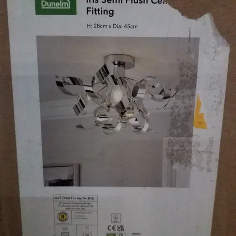 BOXED IRIS SEMI FLUSH CEILING FITTING 