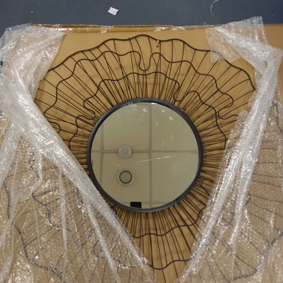 K BY KELLY HOPPEN RIPPLE WAVED MIRROR - BLACK (COLLECTION ONLY)