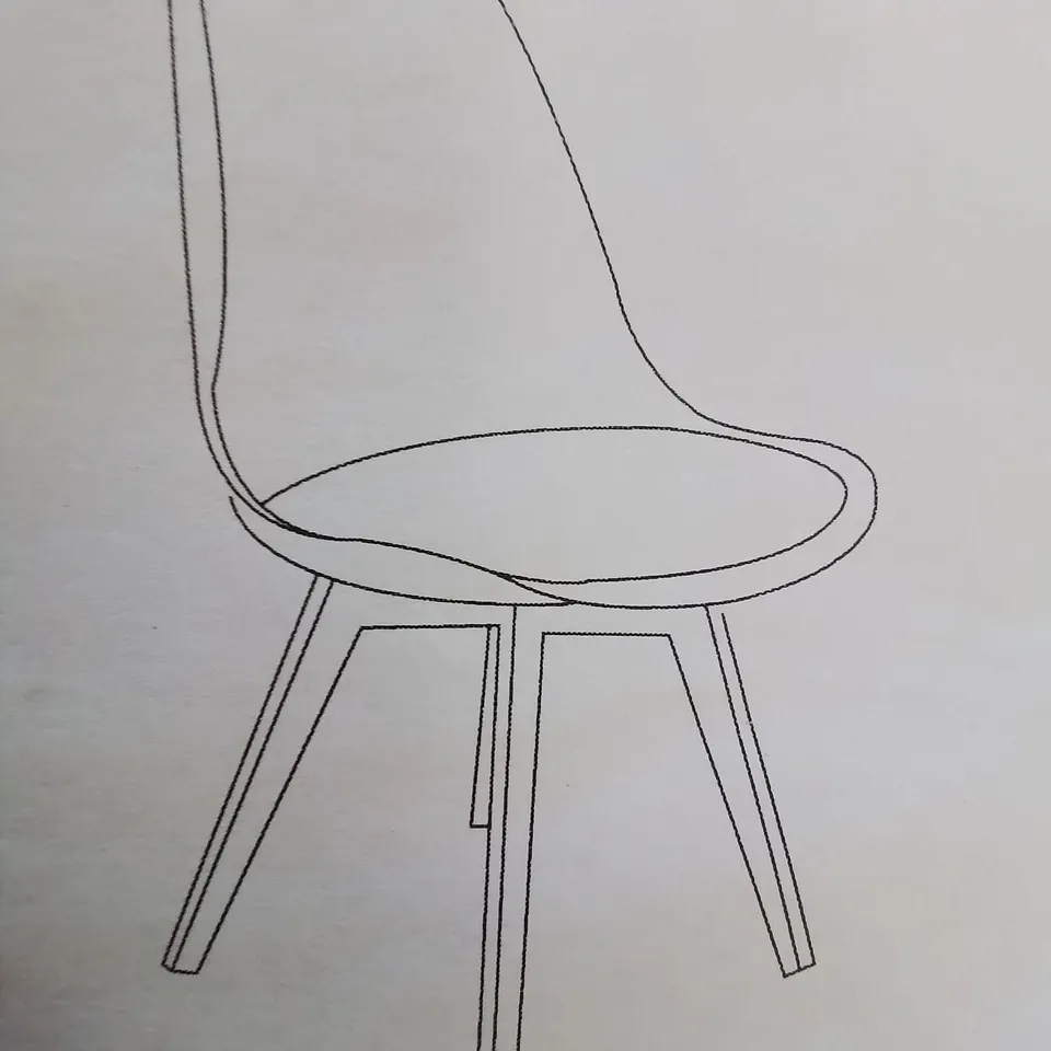 BOXED UNBRANDED PLASTIC PADDED DINING CHAIR IN ORANGE