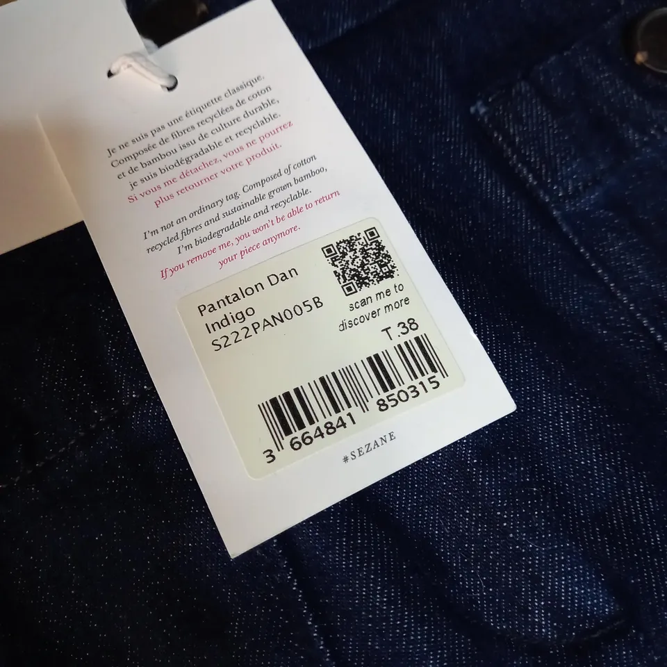 SEZANE INDIGO WIDE LEGGED JEANS