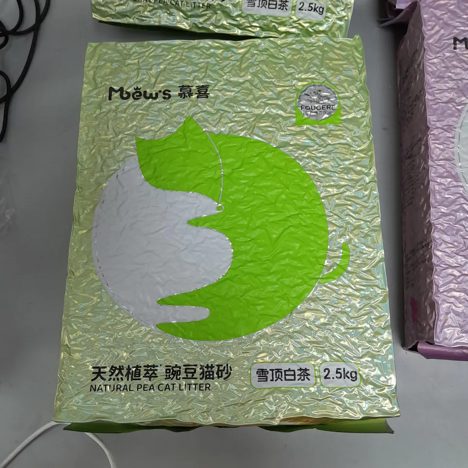 FOUR PACKS OF MEWS NATURAL PEA CAT LITTER 4 X 2.5KG