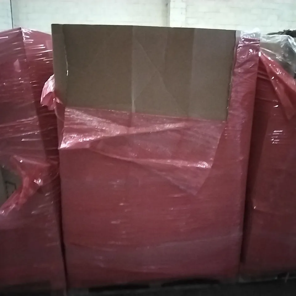 PALLET OF HOUSEHOLD ITEMS TO INCLUDE TOASTER, PLAY PEN, STROLLER AND ALL TERRAIN KBEE WALKER ECT