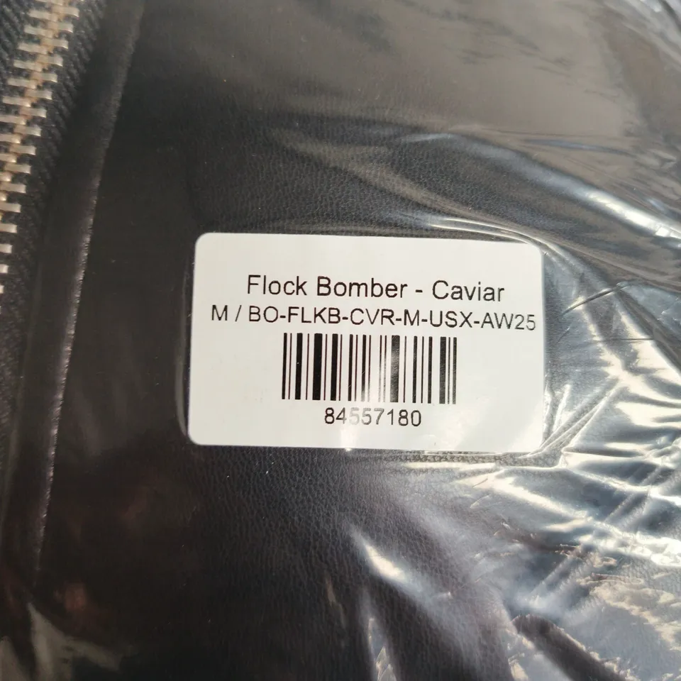 BY OLA FLOCK BOMBER JACKET – CAVIAR, SIZE M
