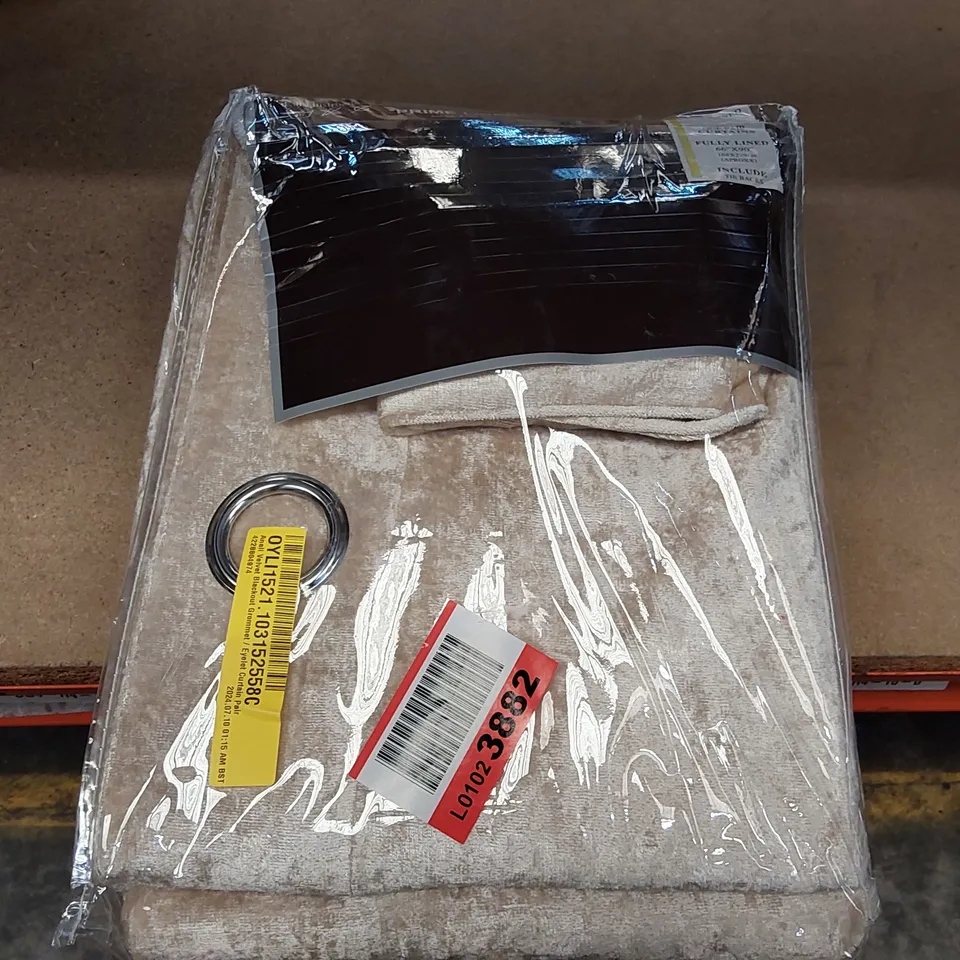 BAGGED ANALI VELVET BLACKOUT GROMMET/EYELET CURTAIN PAIR - 168 X 229CM (1 ITEM)