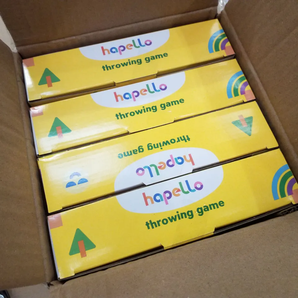 BOX CONTAINING 4 HAPELLO THROWING GAMES 