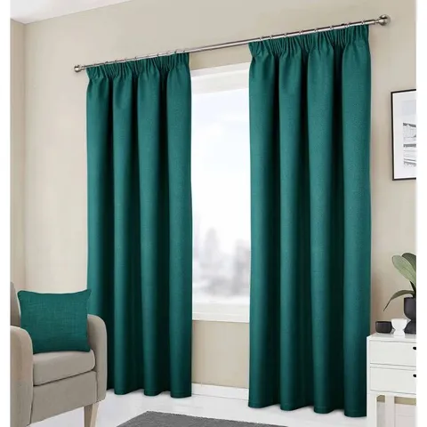BAGGED MILCIADES BLACKOUT PENCIL PLEAT CURTAIN PAIR - 274 x 183cm