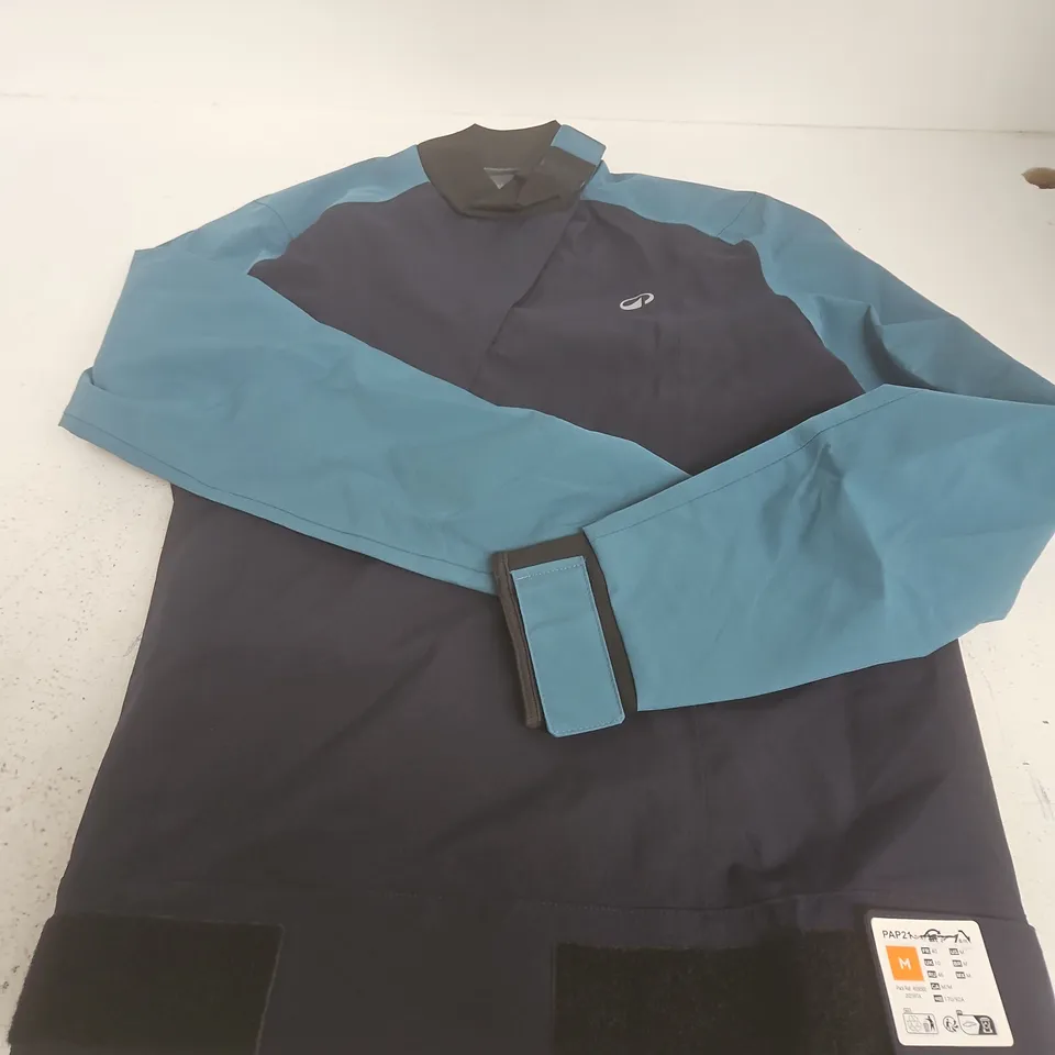 TRIBORD WATER SPORTS JACKET BY DECATHLON – COLOUR-BLOCK BLUE & NAVY, SIZE M