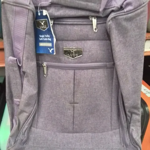 LUGG SINGLE TROLLEY SOFT CABIN BAG PURPLE 