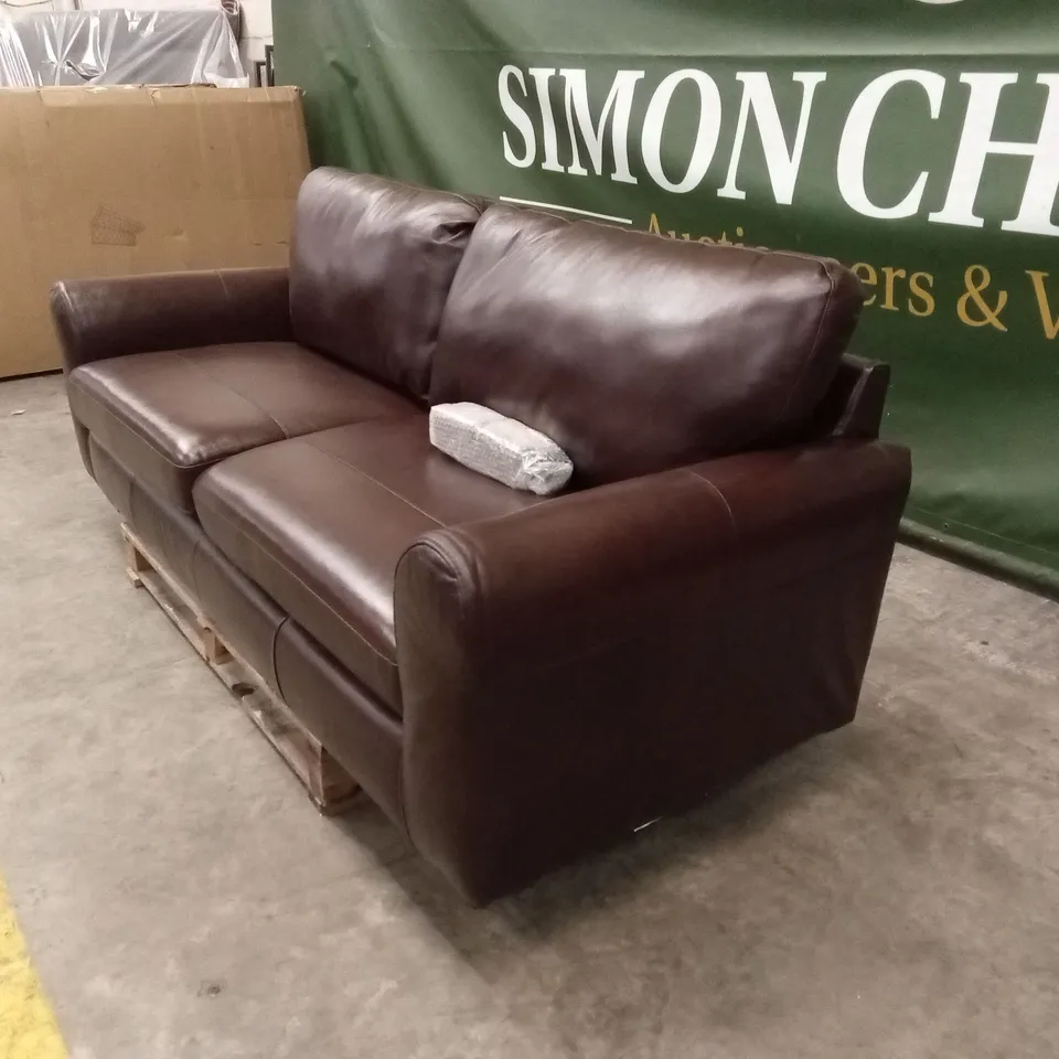 BAILEY 4 SEATER LEATHER SOFA - CHOCOLATE RRP £849