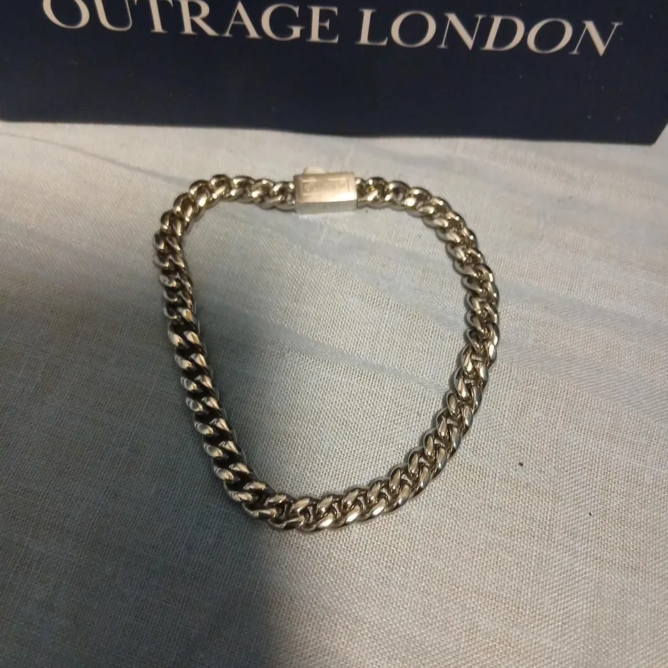 OUTRAGE LONDON BRACELET – SILVER-TONE CURB CHAIN