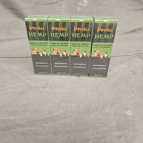 LOT OF 4 SEALED PROTO HEMP HEMP OIL FOR PETS FOOD SUPPLEMENT 30ML