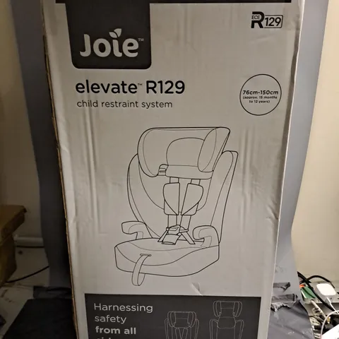 BOXED JOIE ELEVATE R129 CHILD RESTRAINT SYSTEM 76CM-150CM