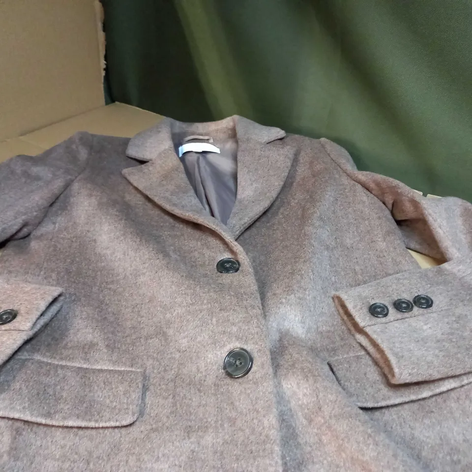 DESIGNER BROWN MARL WOOLEN STYLE OVERCOAT 