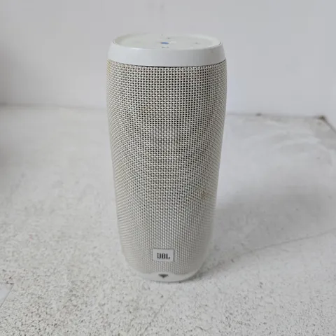 JBL PORTABLE SPEAKER – WHITE CYLINDRICAL WIRELESS SPEAKER