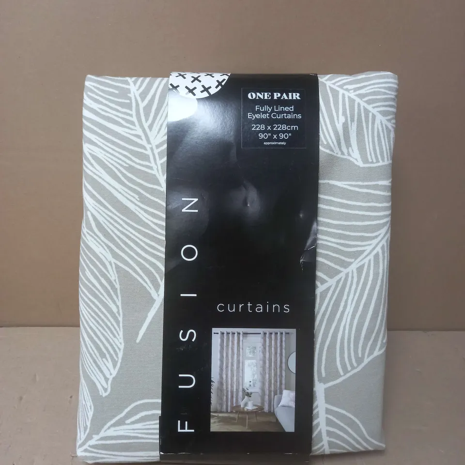 FUSION FULLY LINED EYELET CURTAINS - 90 X 90 