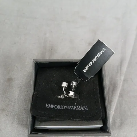 EMPORIO ARMANI MEN'S STAINLESS STEEL STUD EARRINGS